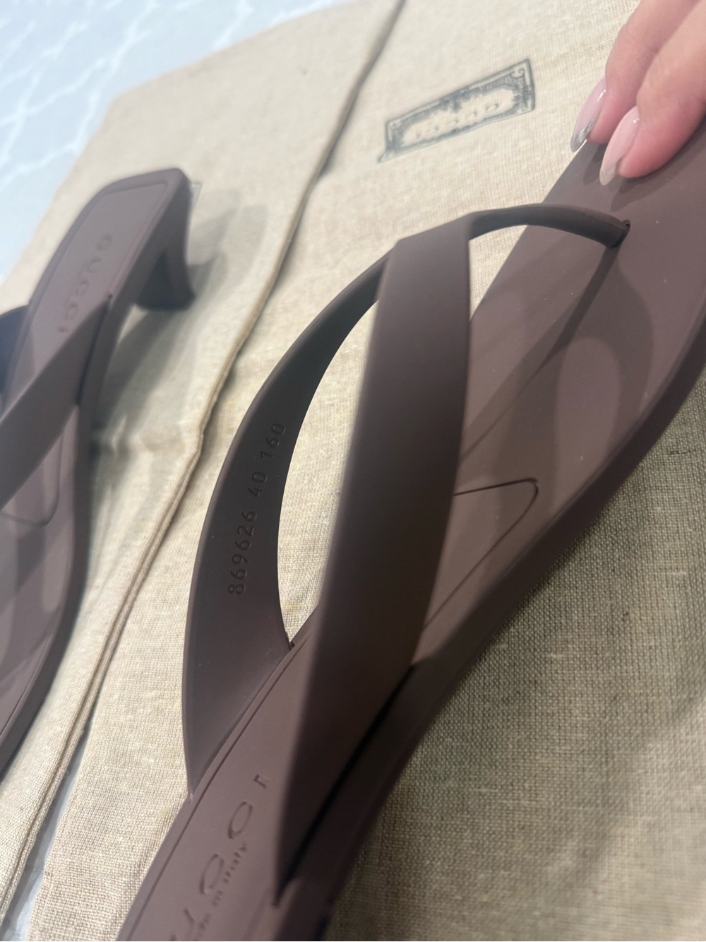 Gucci Brown Heeled Thong Mules - Picture 3 of 10